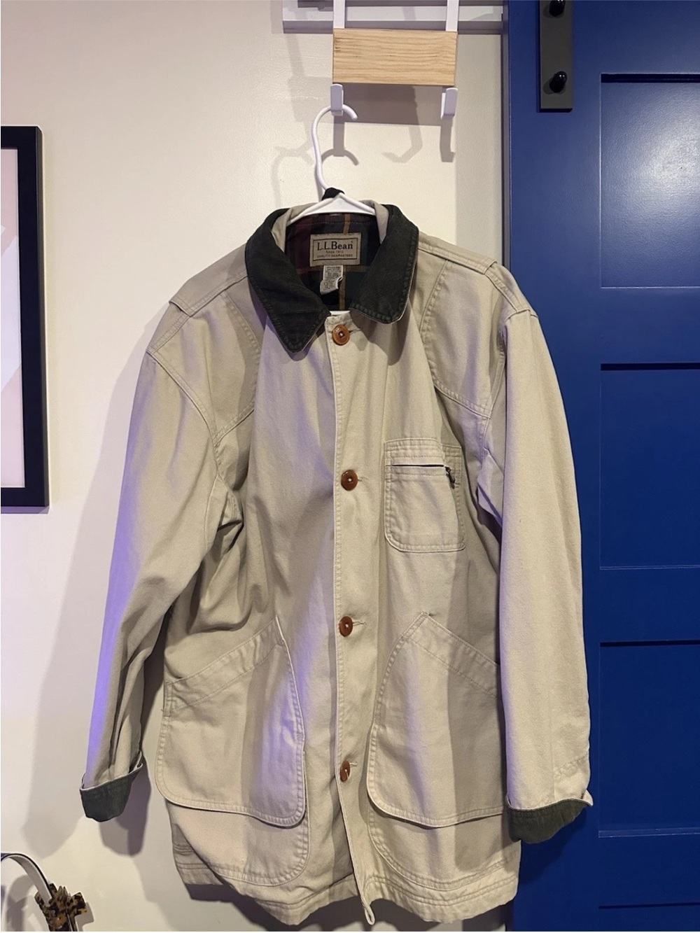 L.L. Bean unisex 100% Cotton Khaki Chore Coat Lined Field Jacket